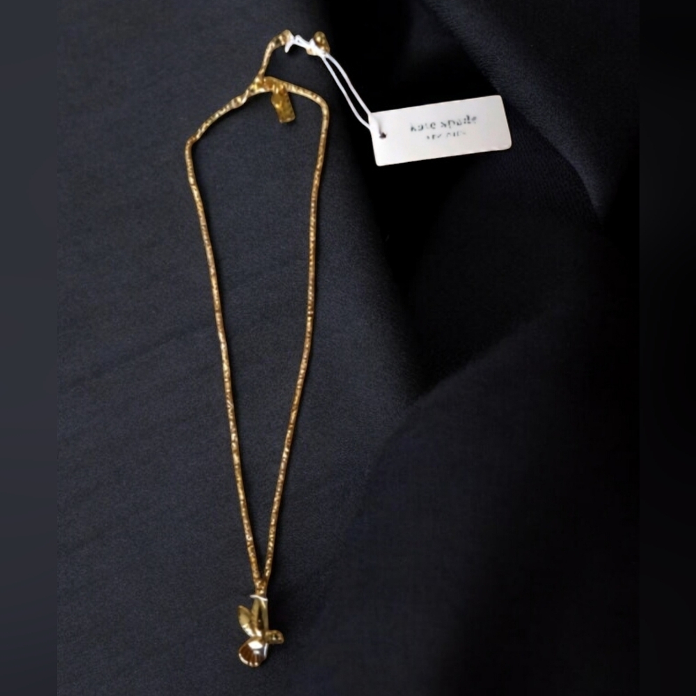 NWT Kate Spade Gold Tone Necklace with Bird Pendant